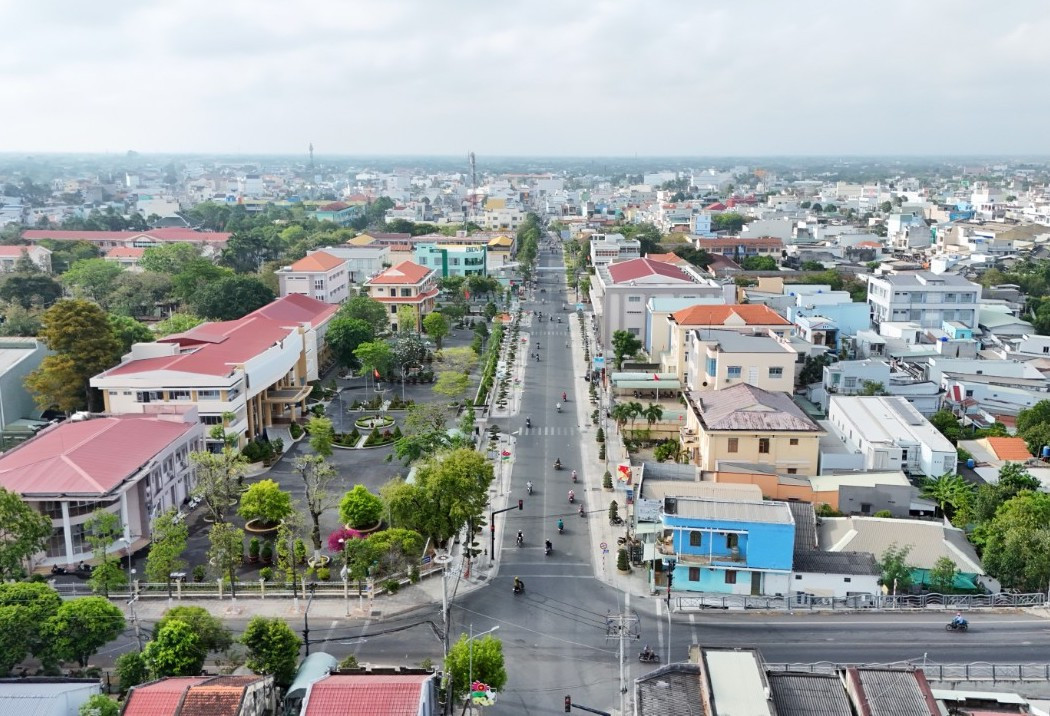 Toàn cảnh đô thị Gò Công hiện nay nhìn từ trên cao